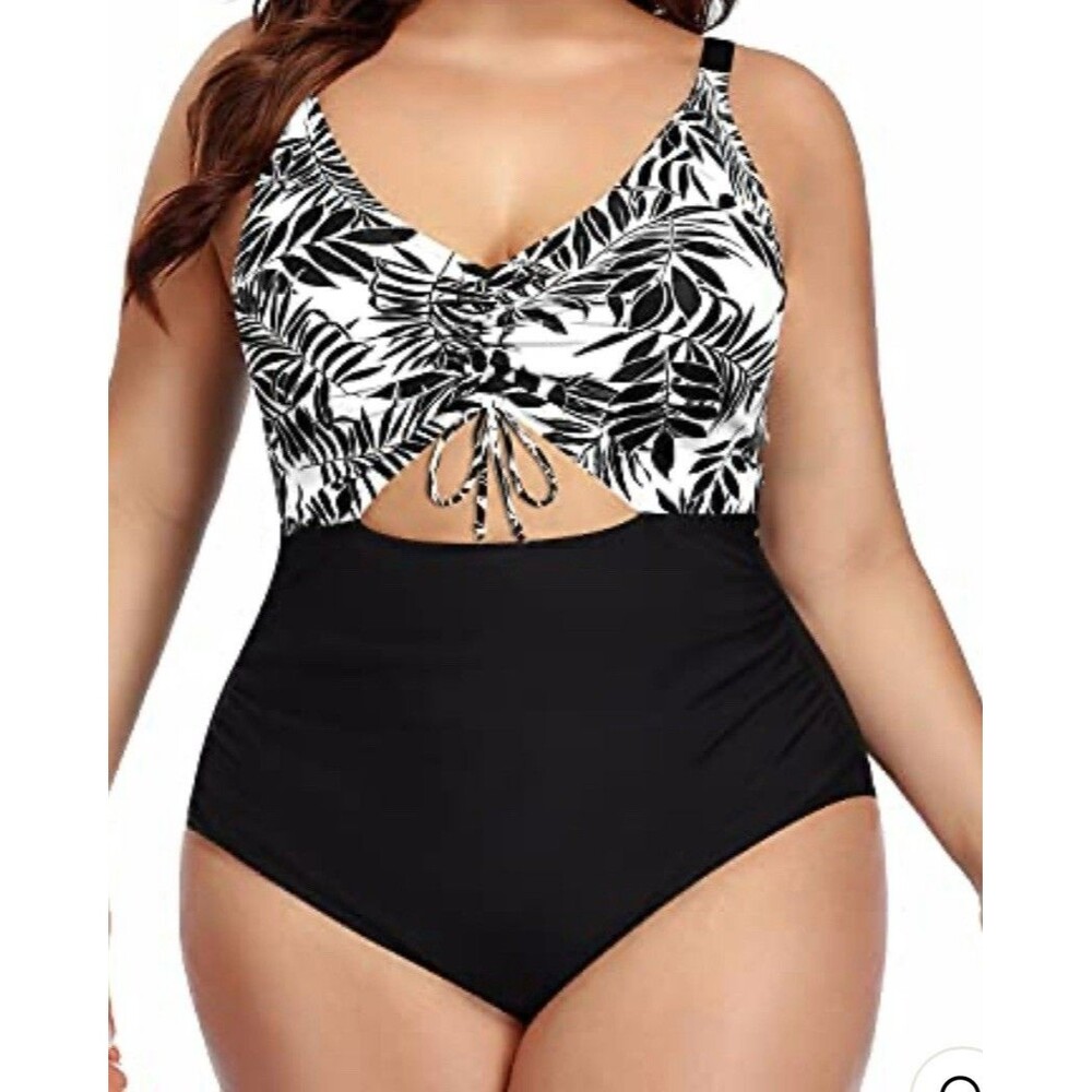 Daci Bathing Suit Women's 24W Tummy Control One Piece Swimsuit High Waisted NWT